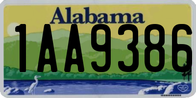 AL license plate 1AA9386