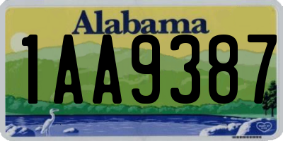 AL license plate 1AA9387