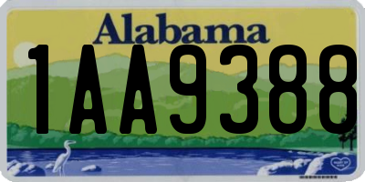 AL license plate 1AA9388