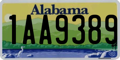 AL license plate 1AA9389