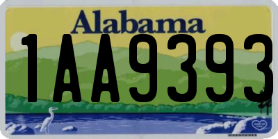AL license plate 1AA9393