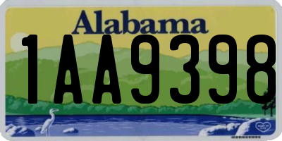 AL license plate 1AA9398