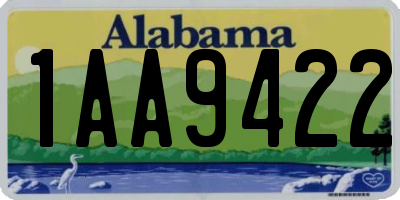 AL license plate 1AA9422