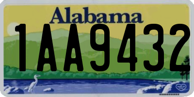 AL license plate 1AA9432