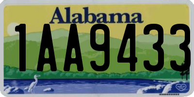 AL license plate 1AA9433