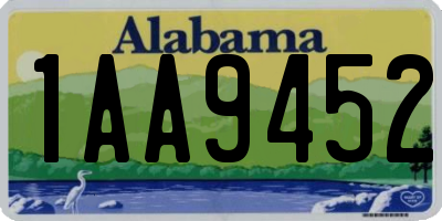 AL license plate 1AA9452