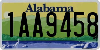 AL license plate 1AA9458