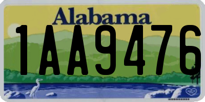 AL license plate 1AA9476