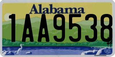 AL license plate 1AA9538