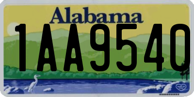 AL license plate 1AA9540