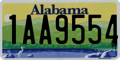 AL license plate 1AA9554