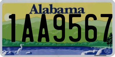 AL license plate 1AA9567