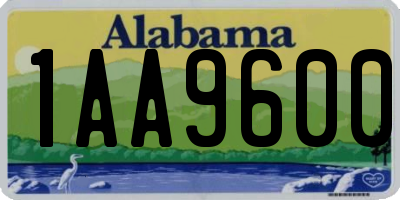 AL license plate 1AA9600