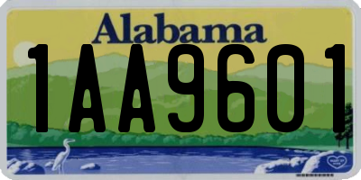 AL license plate 1AA9601