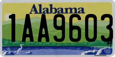 AL license plate 1AA9603