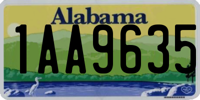 AL license plate 1AA9635