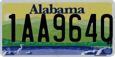 AL license plate 1AA9640