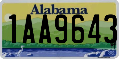AL license plate 1AA9643