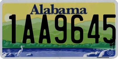 AL license plate 1AA9645