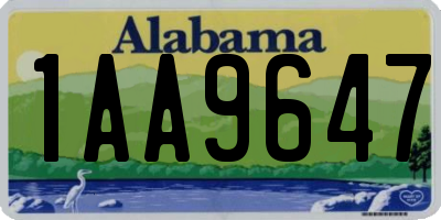 AL license plate 1AA9647