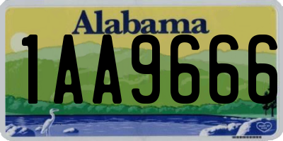 AL license plate 1AA9666