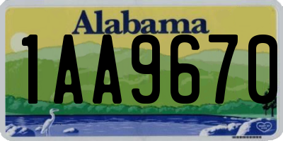 AL license plate 1AA9670