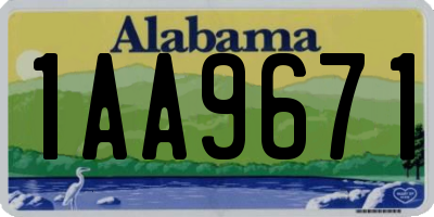 AL license plate 1AA9671