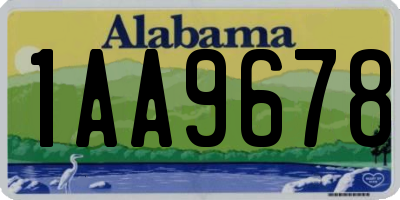 AL license plate 1AA9678