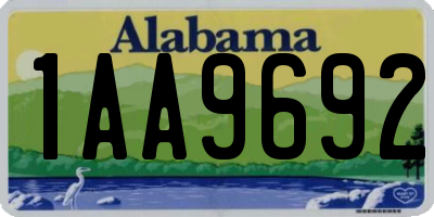 AL license plate 1AA9692