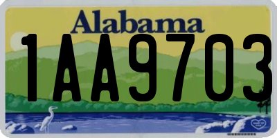 AL license plate 1AA9703