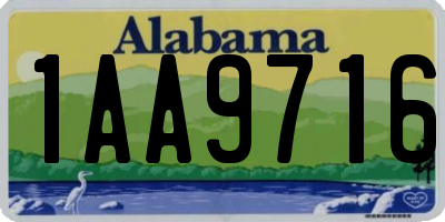 AL license plate 1AA9716