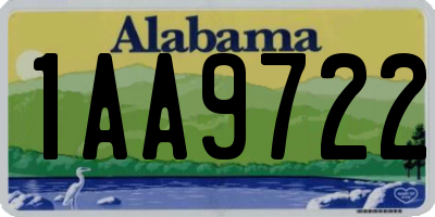 AL license plate 1AA9722