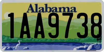 AL license plate 1AA9738