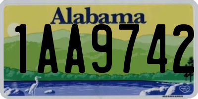 AL license plate 1AA9742
