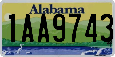 AL license plate 1AA9743
