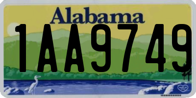 AL license plate 1AA9749