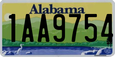 AL license plate 1AA9754