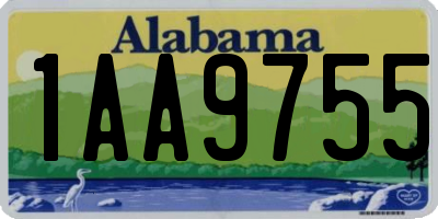 AL license plate 1AA9755