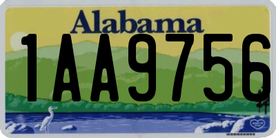 AL license plate 1AA9756