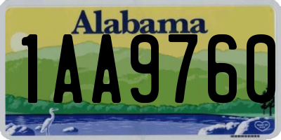 AL license plate 1AA9760