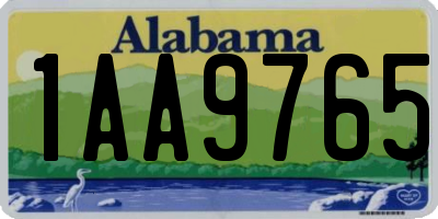 AL license plate 1AA9765