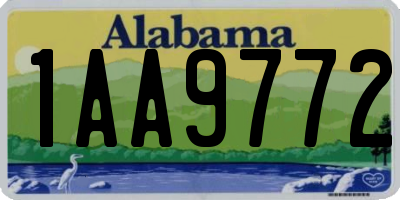AL license plate 1AA9772