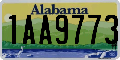 AL license plate 1AA9773