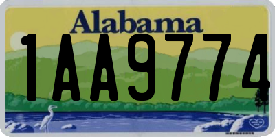 AL license plate 1AA9774
