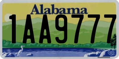 AL license plate 1AA9777
