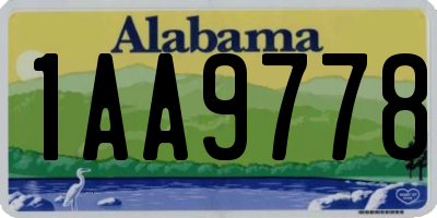 AL license plate 1AA9778