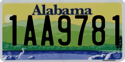 AL license plate 1AA9781
