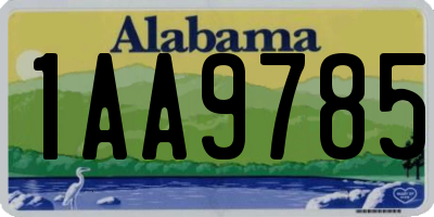 AL license plate 1AA9785