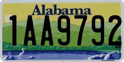 AL license plate 1AA9792