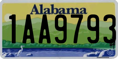 AL license plate 1AA9793